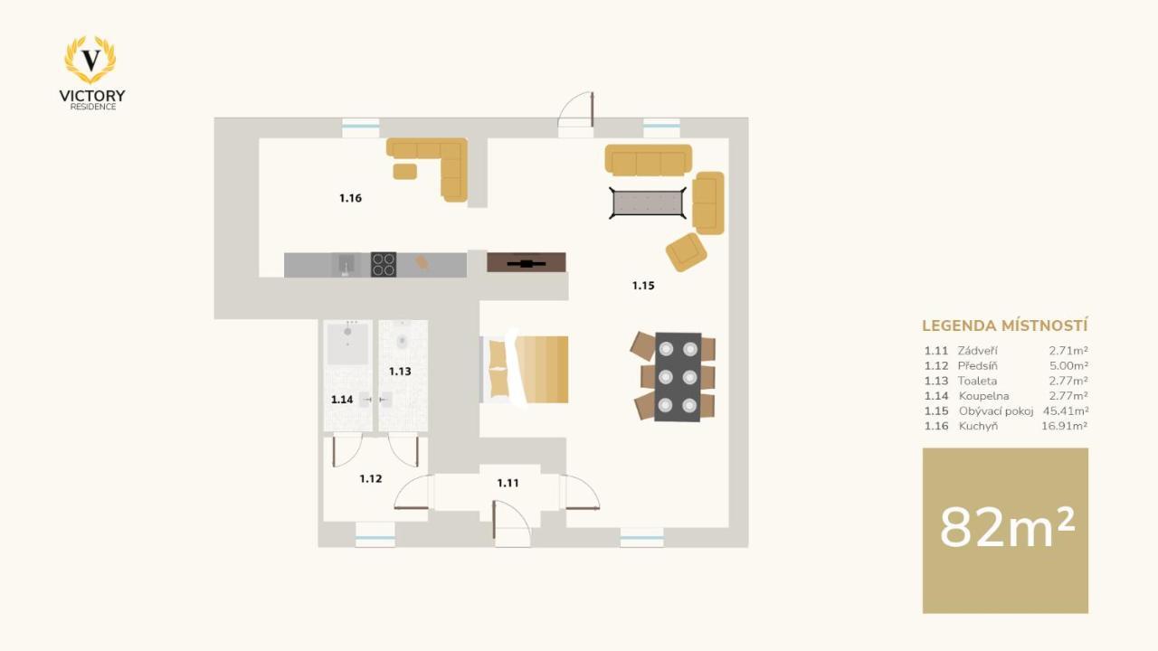 Apartmany Victory Residence Prosecne Bagian luar foto